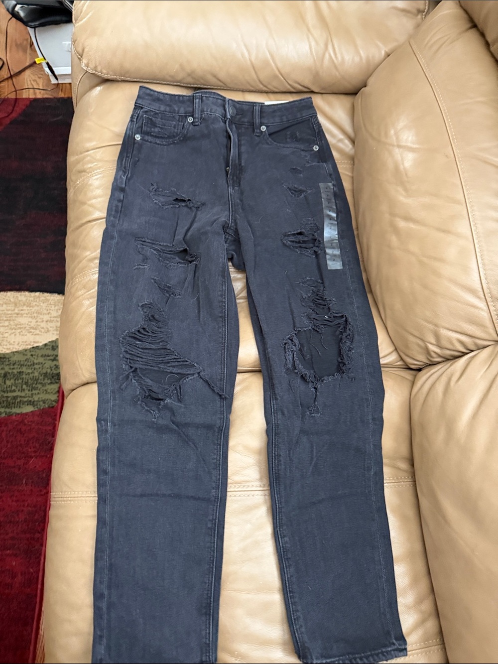American Eagle Outfitters Black Distressed Skinny Jeans